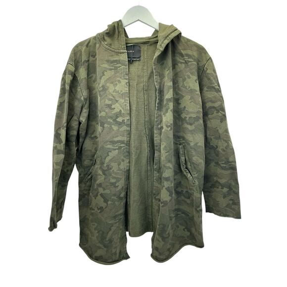 Zara Open Cardigan Hoodie Camouflage Women’s Size Medium - Picture 3 of 11